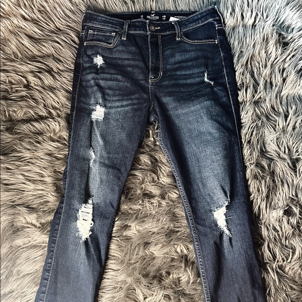 Hollister High-Rise Super Skinny Ripped Jeans
